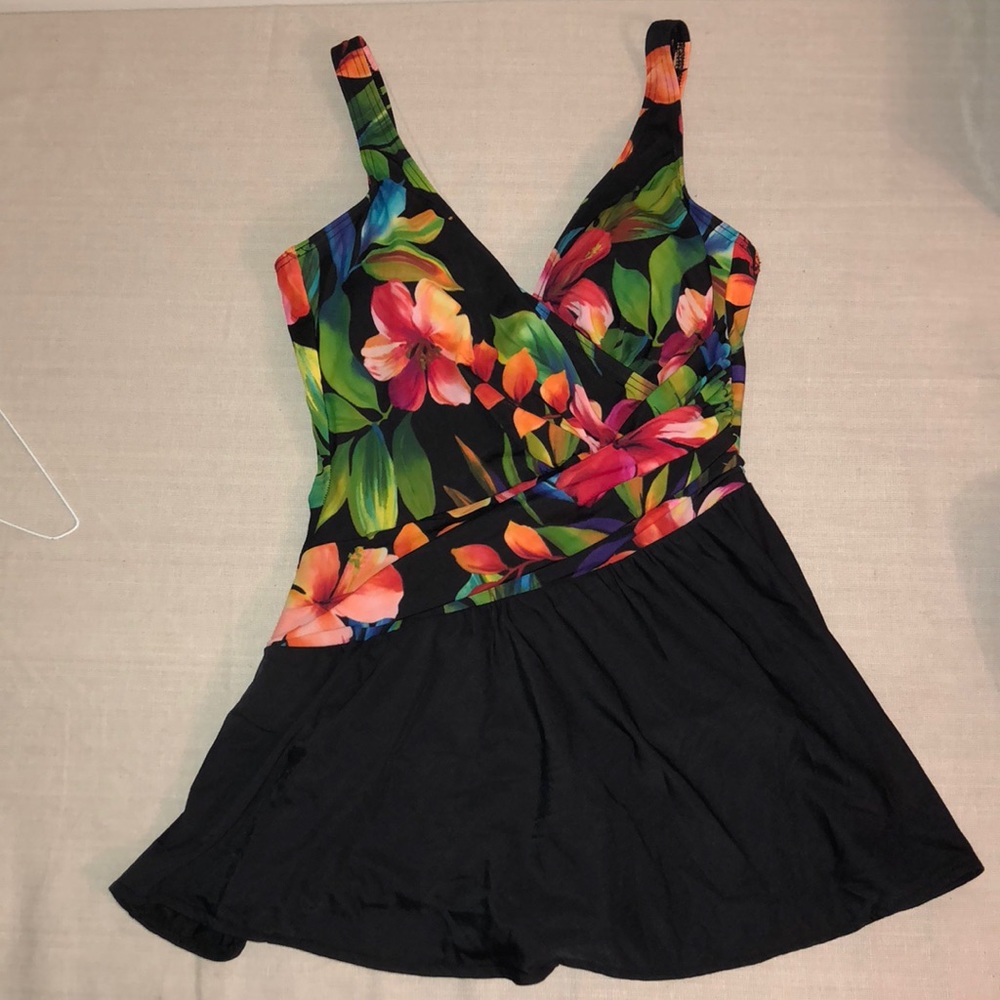 Gorgeous floral print suit with attached skirt